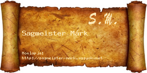 Sagmeister Márk névjegykártya